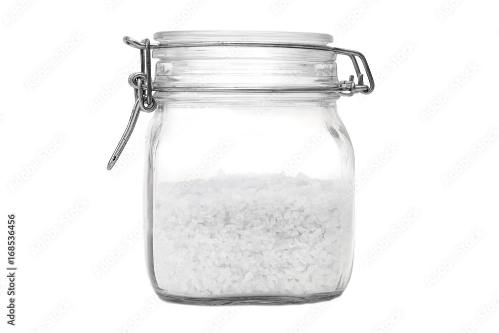 bottle with salt Isolated on white background bottle with salt Isolated on white background