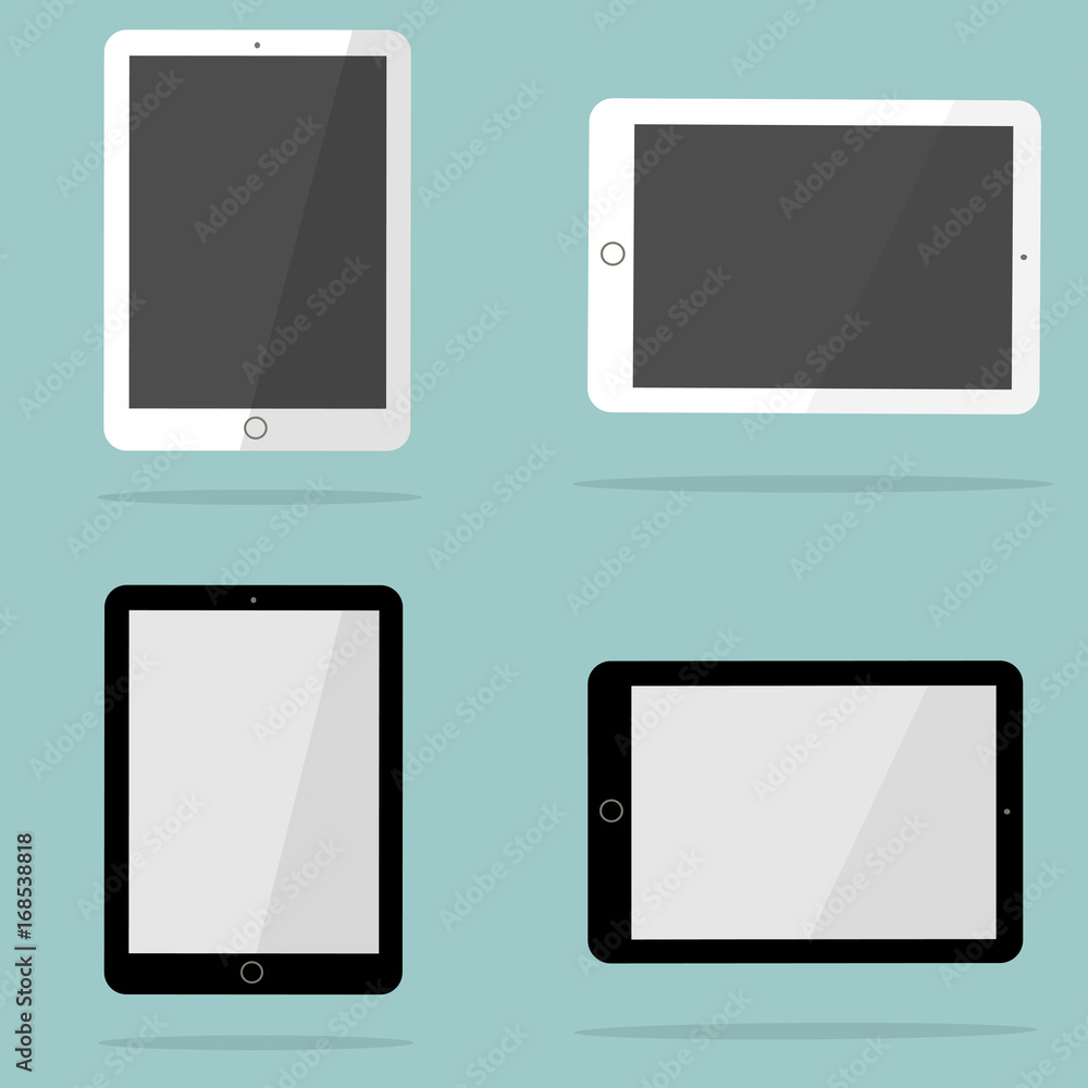 White and black tablet in the style of the ipad. White and black tablet in the style of the ipad.