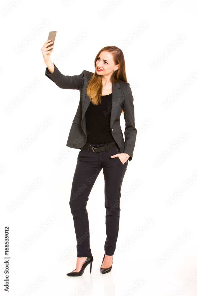 Young business woman taking selfie portrait Young business woman taking selfie portrait