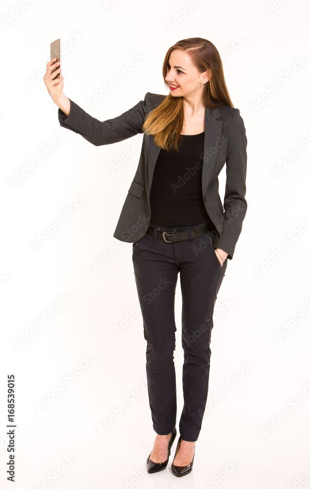 Young business woman taking selfie portrait Young business woman taking selfie portrait