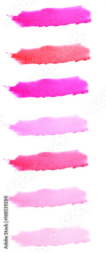 Collection of various Smears lipstick on white background