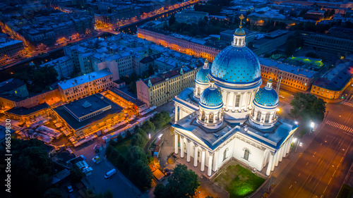 Trinity Cathedral in St. Petersburg. Night St. Petersburg.