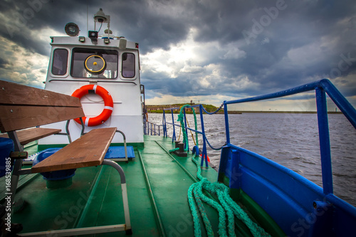 Tourist ship. A boat for ex...