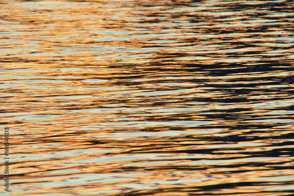 Water surface in sunset