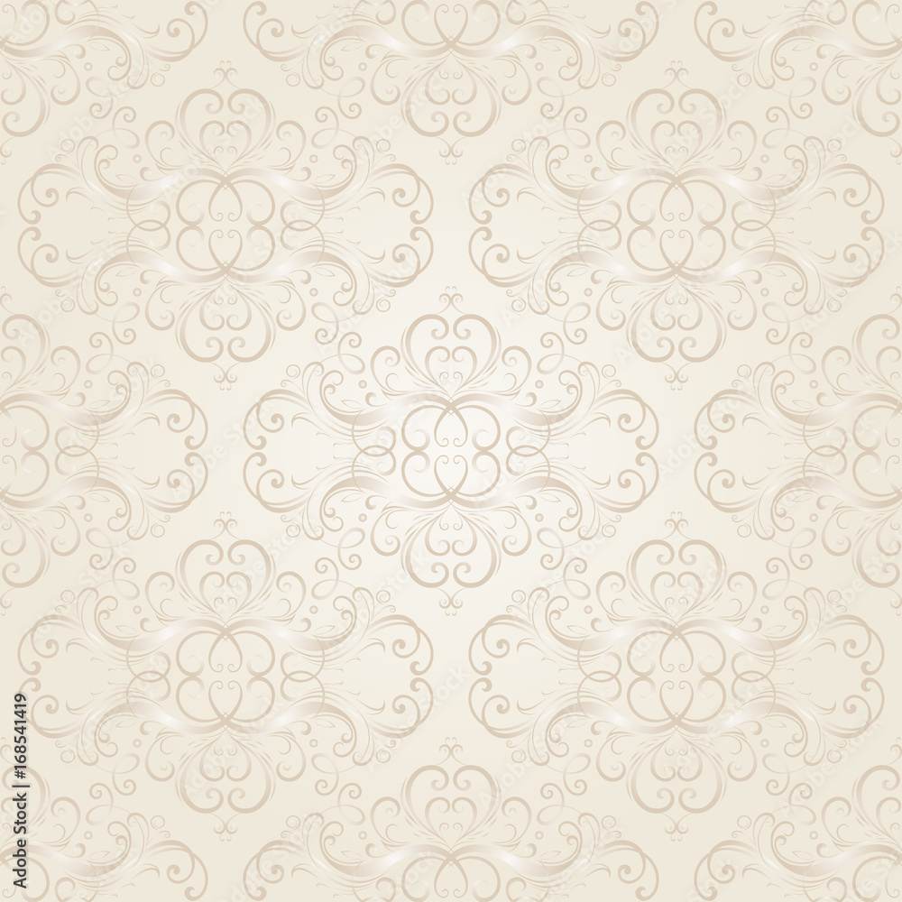 Seamless vintage floral pattern in baroque style. Element for design. Vector illustration.