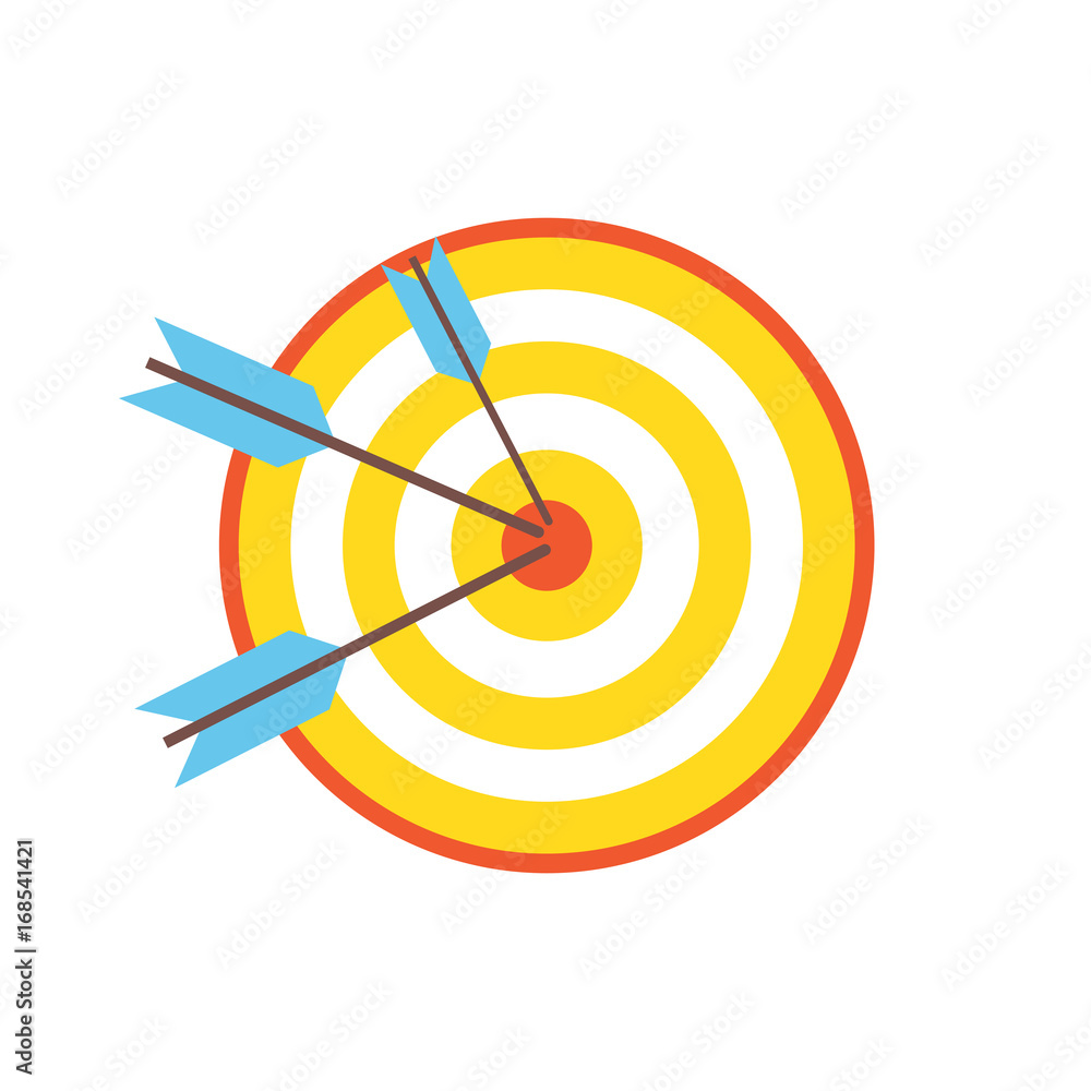 Target Arrow Flat Business Icon Vector Illustration Target Arrow Flat Business Icon Vector Illustration