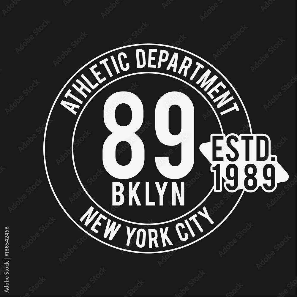 Fototapeta premium Vintage badge, athletic sport typography for t shirt print. Varsity style. T-shirt graphic