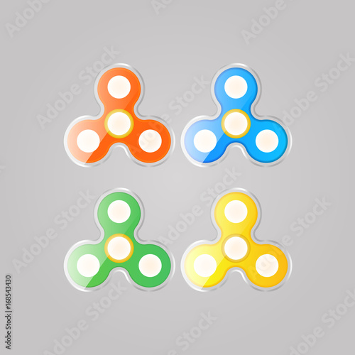 Toy spinner set colored to relieve stress.