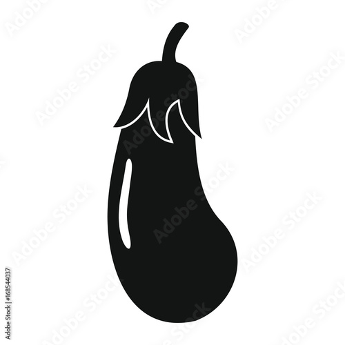 Eggplant black simple silhouette icon vector illustration for design and web isolated