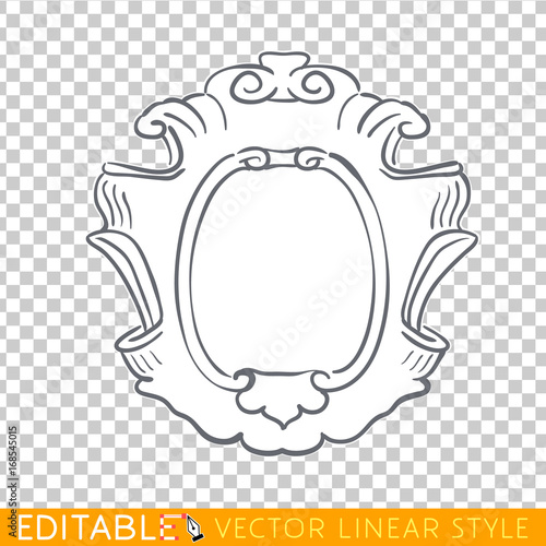 Banners ribbons. Editable line drawing. Stock vector illustration.
