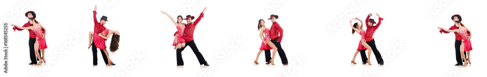 Pair of dancers isolated on the white Pair of dancers isolated on the white