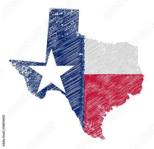 Texas Map Grunge and Flag