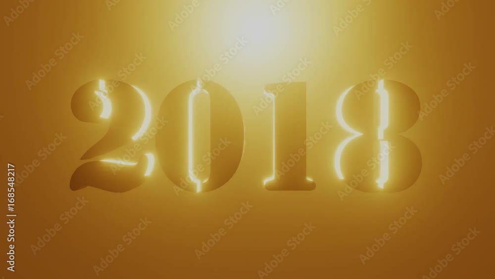 animation of new year 2018 3d render animation of new year 2018 3d render