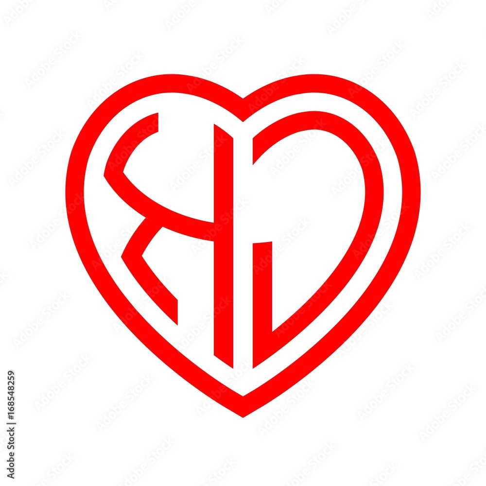 initial letters logo kj red monogram heart love shape initial letters logo kj red monogram heart love shape