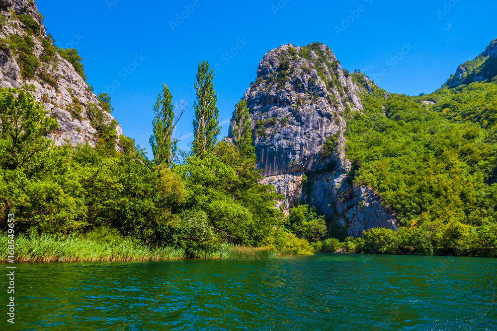 View of the Cetina River, near Omis, in Dalmatia, Croatia View of the Cetina River, near Omis, in Dalmatia, Croatia