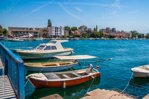 Picturesque scene of boats in a quiet bay  Croatia