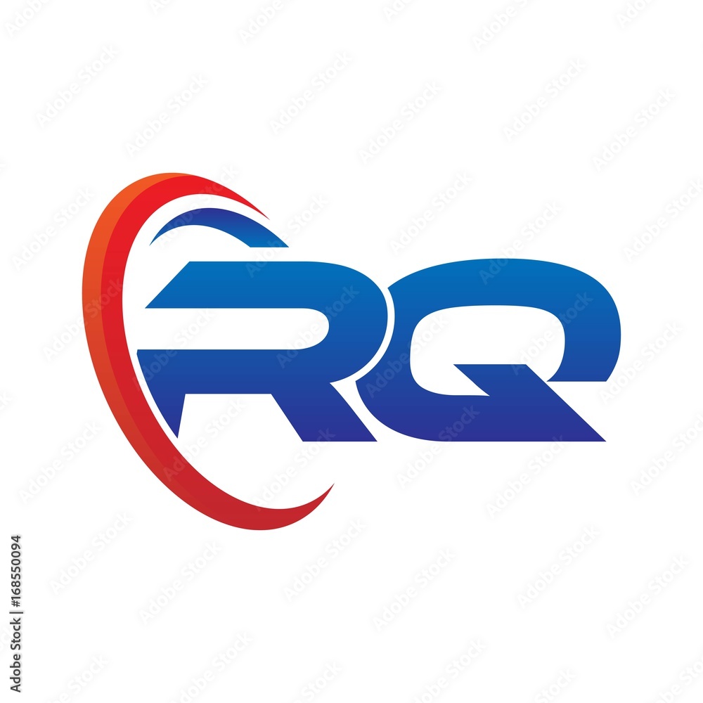 dynamic vector initial letters logo rq with circle swoosh red blue dynamic vector initial letters logo rq with circle swoosh red blue