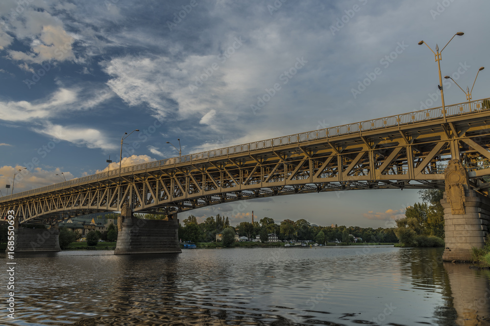 Fototapeta premium Road bridge in Litomerice town in north Bohemia