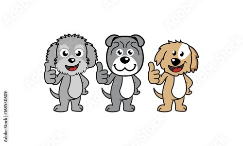 Fototapeta Naklejka Na Ścianę i Meble -  Pet, Dog, Liitle Dog Vector, Thumbs Up Dog Vector