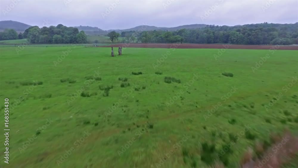 Aerial view of the Standing Stones at Kilmartin Glen, Argyll