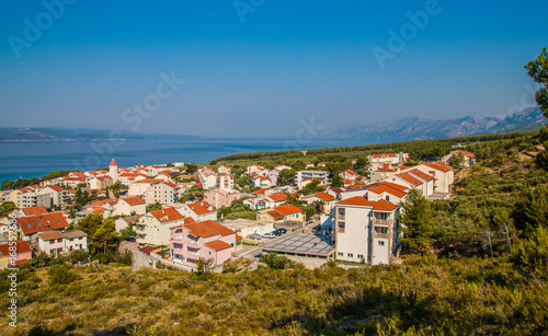View of Adriatic resort town Promajna,Makarska riviera, Croatia