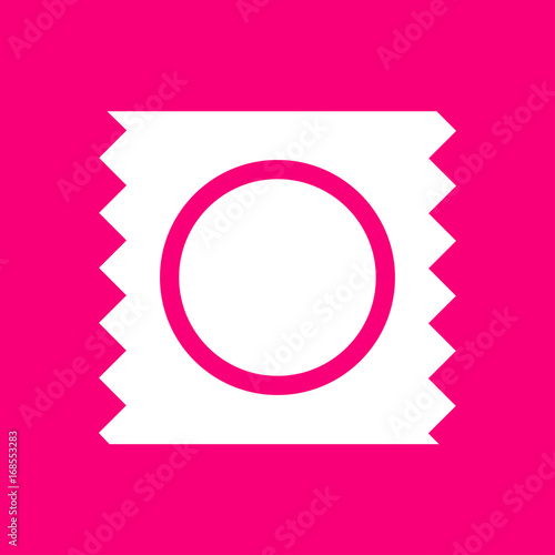 white condom icon on pink background