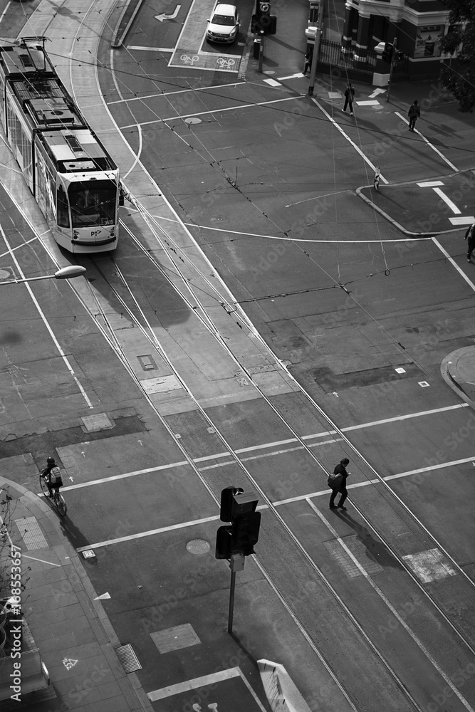 Street in City Black and White