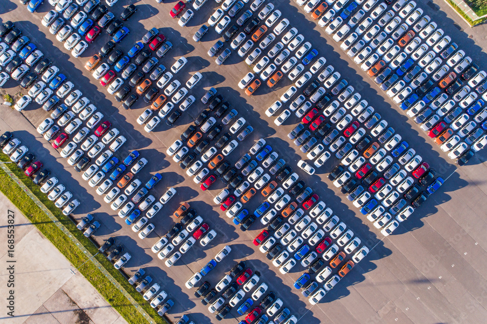 Aerial view of the Parking at the motor works