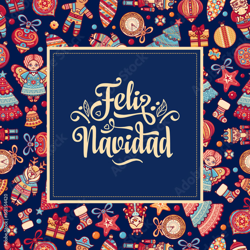 Feliz navidad. Xmas card on Spanish language