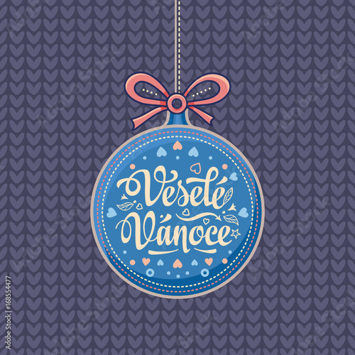 Vesele Vanoce Greeting Card in heart form.