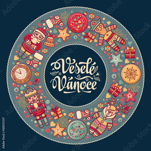 Vesele vanoce -  greeting cards. Xmas in the Czech Republic. 