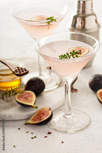 Pink fig and honey martini photo