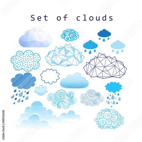 Vector set of different clouds