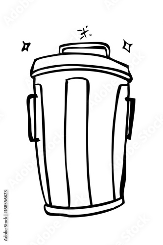 Hand Draw Sketch of trash bin