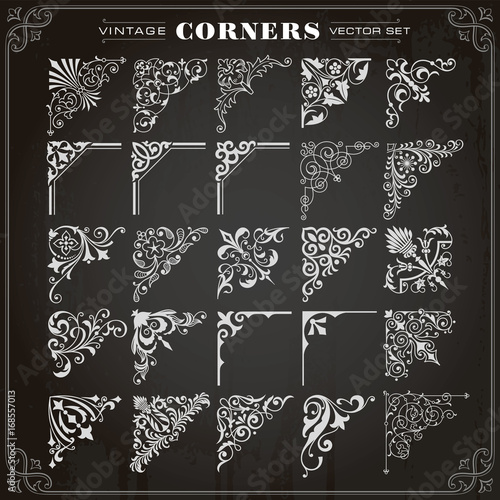 Vintage Design Elements Corners And Borders Set 1