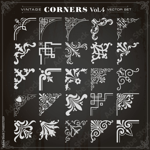 Vintage Design Elements Corners And Borders Set 4