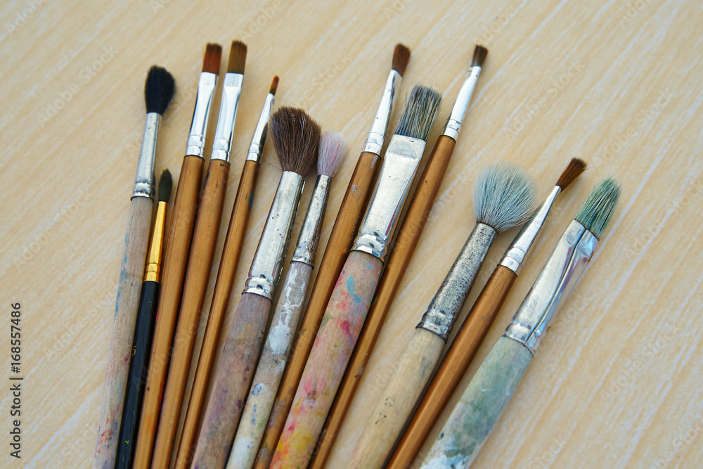 Fototapeta premium A set of different brushes for drawing