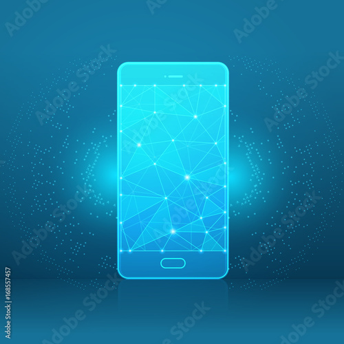 Smartphone of a starry sky or space