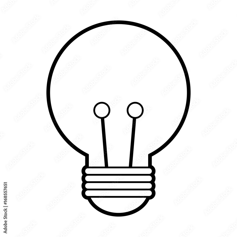 Flat line uncolored light bulb over white background vector illustration Flat line uncolored light bulb over white background vector illustration