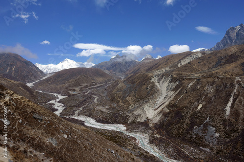 Mountain landscape  the path of the glacier