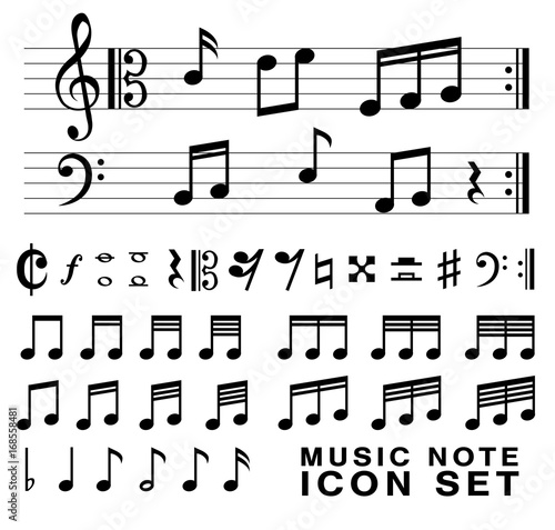 standard music notes symbol set vector eps10