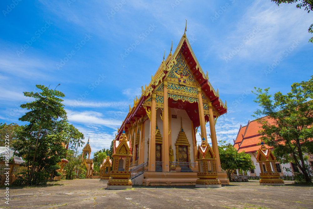 a golden Buddha image interred up to the cheat in Wat Phra Thong temple Phuket.