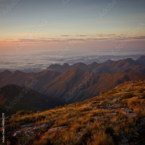 A view from the caparaó mountain range in the division of Minas Gerais and Espirito Santo states, in southeast Brazil photo