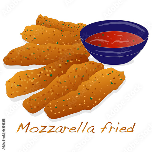 mozzarella fried illustration