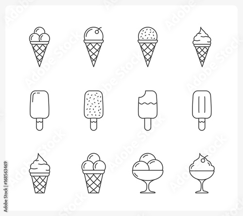 Ice Cream Line Icons