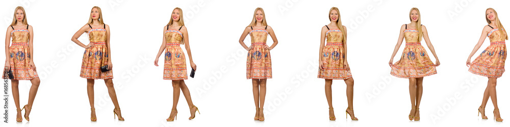 Woman in fashion looks isolated on white Woman in fashion looks isolated on white