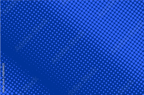Comic dotted pattern. Blue color. Halftone background Retro backdrop with circles, dots.