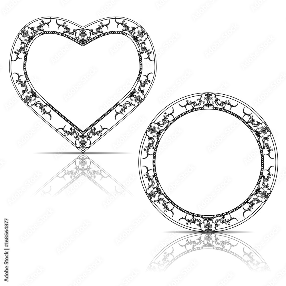 silhouette carved frame with shadow Stock Vector | Adobe Stock