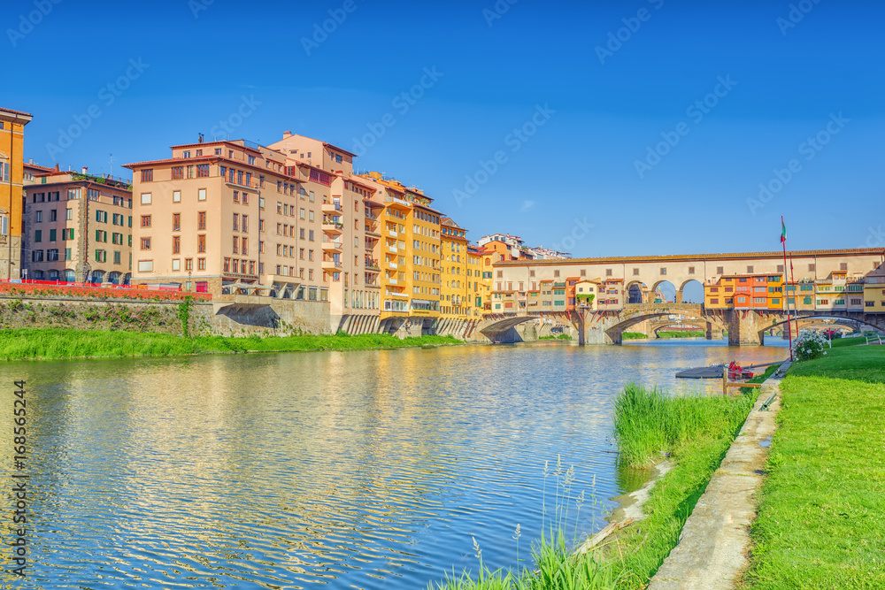 Ponte Vecchio is a bridge in Florence, located at the narrowest point of the Arno River, almost opposite the Uffizi Gallery.Italy.