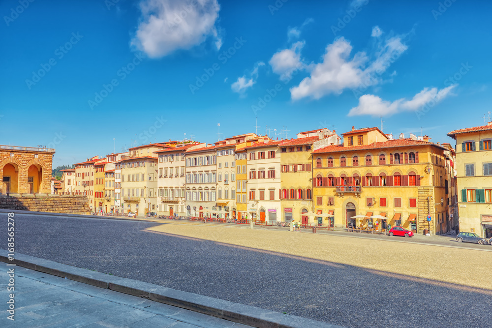 Pitti Square (Piazza pitti)  in Florence - city of the Renaissance on Arno river. Italy.
